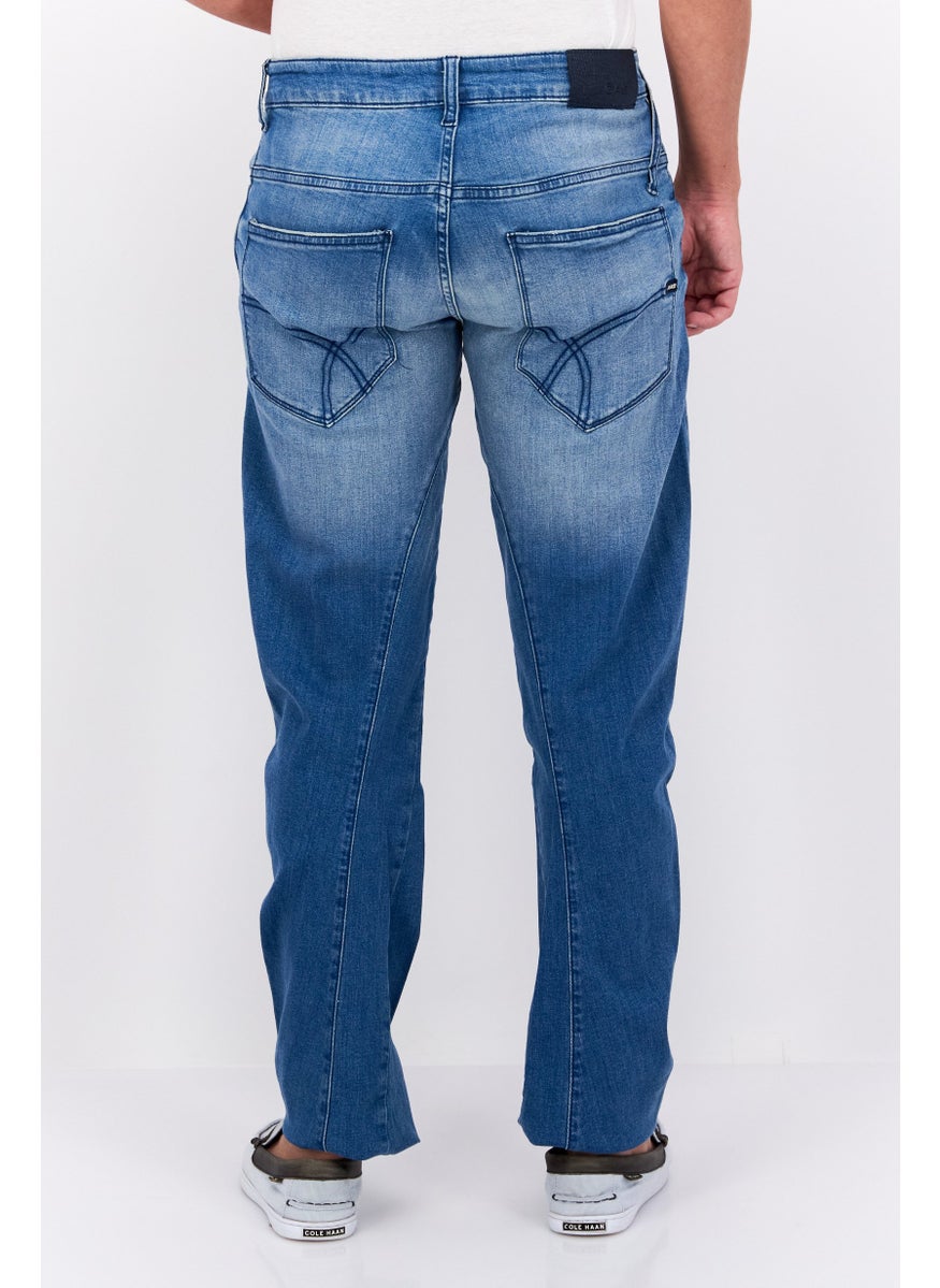 GAS Men Anti Fit Washed Stretchable Denim Jeans, Blue  - Image 3