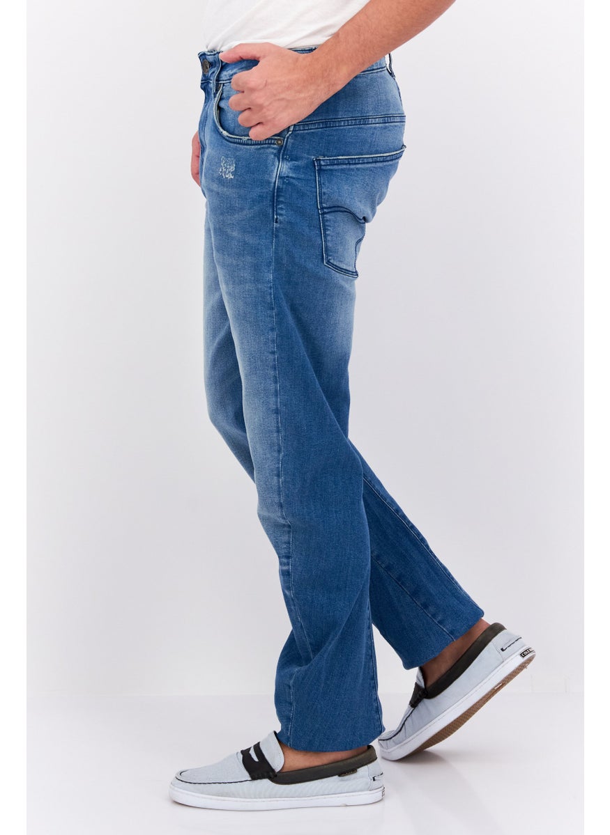 GAS Men Anti Fit Washed Stretchable Denim Jeans, Blue  - Image 2