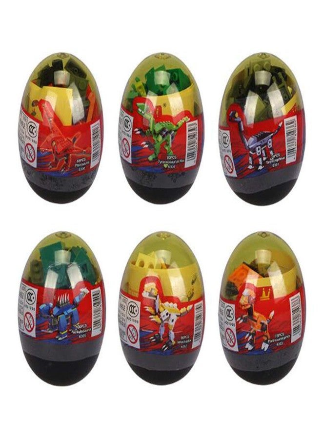 Anditoy 4 Pack Dinosaur Building Blocks Toys in Jumbo Eggs for Kids Boys Girls Easter Basket Stuffers Fillers Gifts Party Favors - Image 2