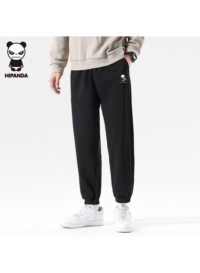 Hipanda o Panda Casual Pants For Men, Summer Trendy Loose-fit Sports Joggers, Fashionable Versatile Black Long Trousers, 2XL - Image 1