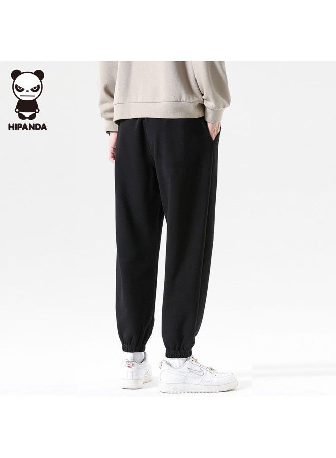 Hipanda o Panda Casual Pants For Men, Summer Trendy Loose-fit Sports Joggers, Fashionable Versatile Black Long Trousers, 2XL - Image 2