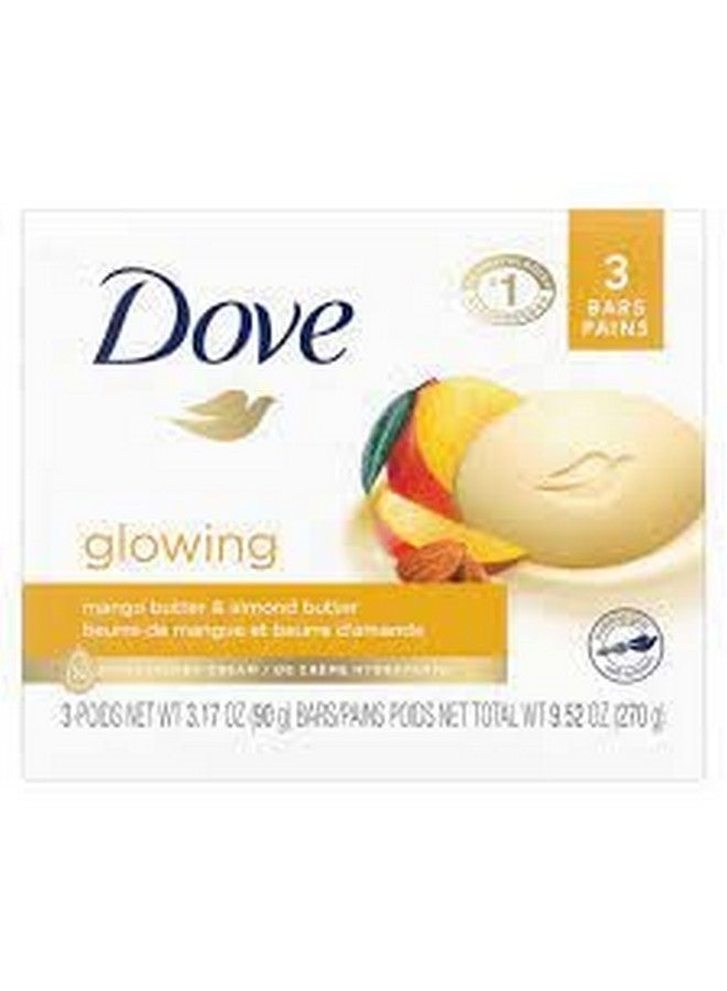 دوف زبدة المانجو المتوهجة وزبدة اللوز من دوف، 3 قطع، 3.17 أونصة، الوزن الإجمالي الصافي 9.52 أونصة - Image 1