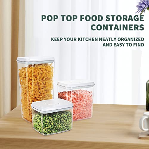 Tourdeus Pop Top Food Storage Containers, Leakproof Pantry Food Storage Containers, Kitchen Storage Containers with Lids Airtight 3-Piece - 3.5Qt/2.1Qt/1.3Qt - Image 2