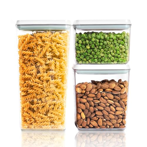Tourdeus Pop Top Food Storage Containers, Leakproof Pantry Food Storage Containers, Kitchen Storage Containers with Lids Airtight 3-Piece - 3.5Qt/2.1Qt/1.3Qt - Image 1