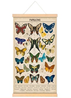 Tatuo Vintage Papillons Butterflies Poster Butterflies Wall Art Prints Rustic Style of Butterflies Wall Hanging for Living Room Office Classroom Bedroom Playroom Dining Room Decor Frame 15.7 x 19.7 Inch  - Image 4