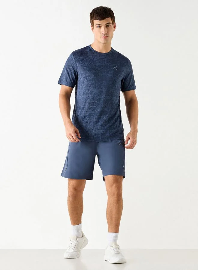 ADOT by Splash Textured Crew Neck T-shirt with Short Sleeves