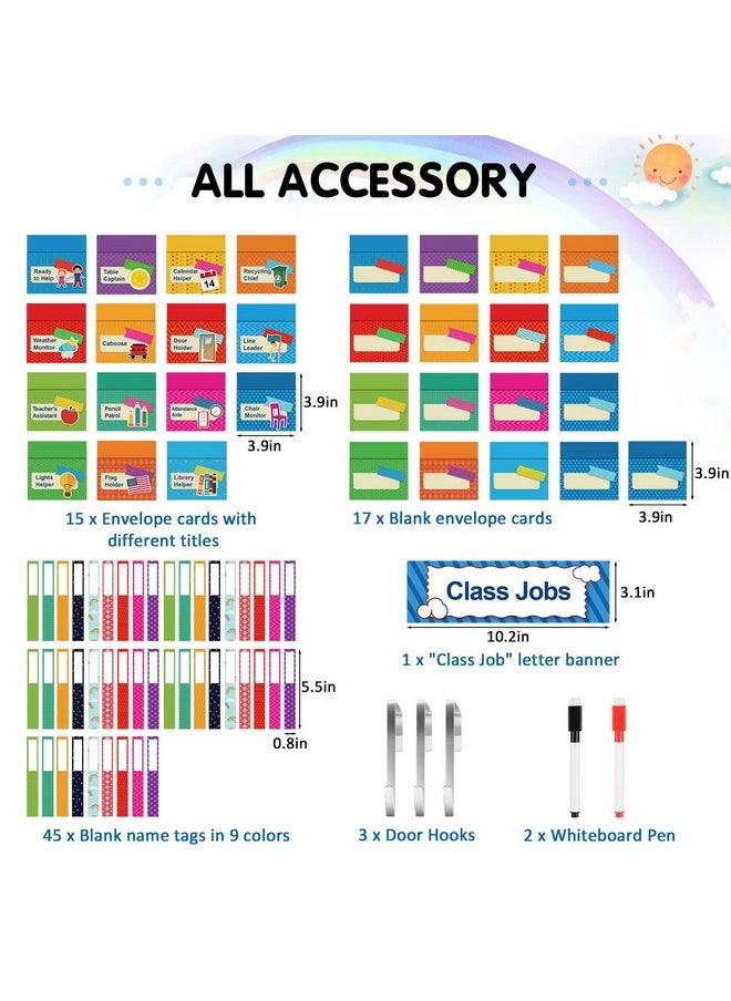 KIKIGOAL Class Jobs Pocket Chart Bulletin Board For School Classroom,Teacher'S Helper Classroom Management Educational Pocket Chart (Blue)  - Image 5