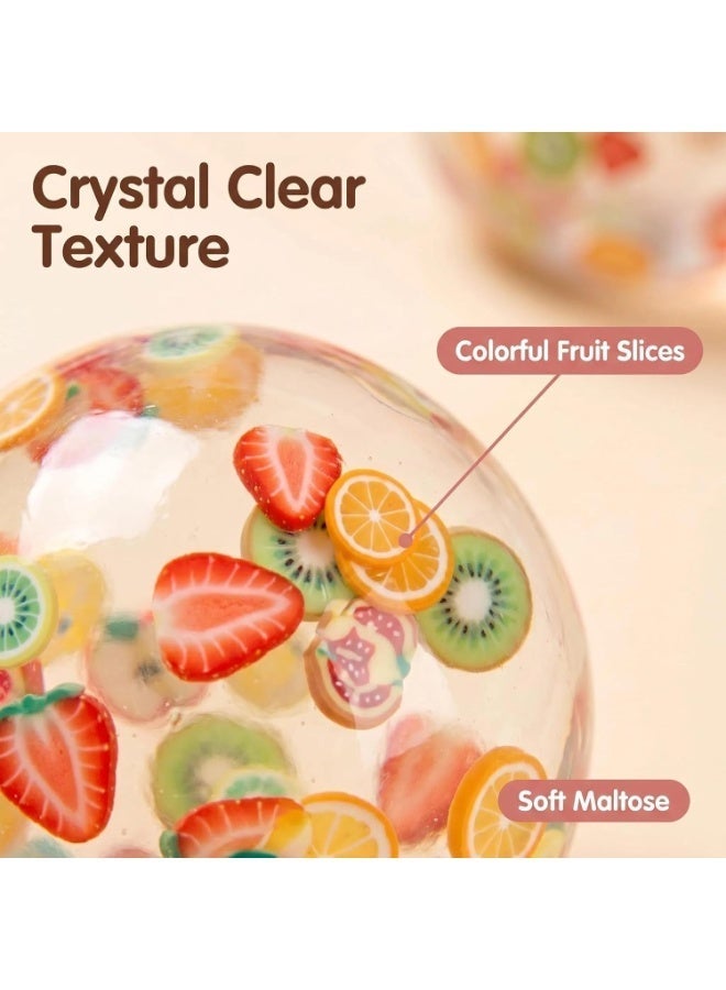 1-Pack Fidget Squishy Stress Cube Bag, 5cm Slow Rising Ice Cube Squeeze Sensory Toy with Fruit Slices for Anxiety Relief - Image 2