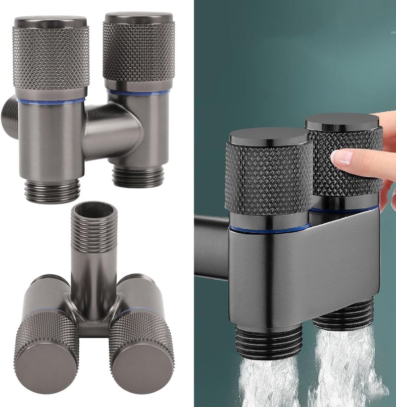 klarako صمام خرطوم نحاسي مزدوج الاتجاه، صمام مياه بتحكم 1 مدخل 2 مخرج لغسالة الملابس - Image 4