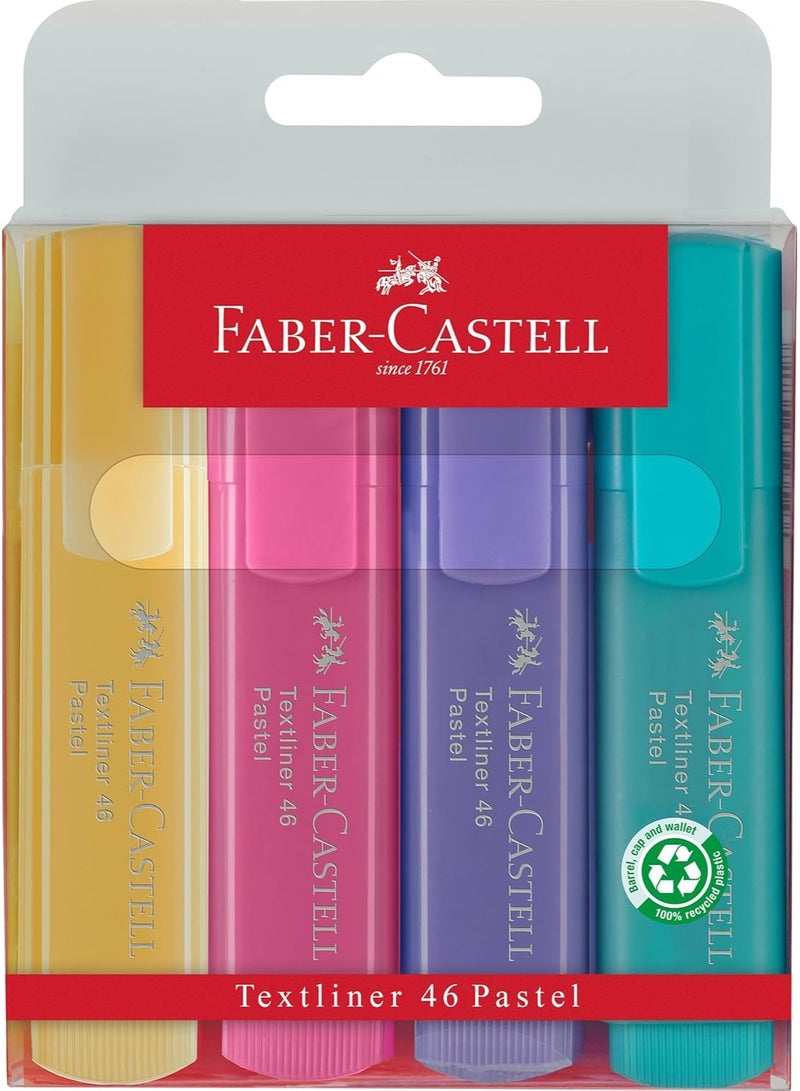 Highlighter Pens 4-Pack – Assorted Fluorescent Colors Chisel Tip Highlighters for Note-Taking, Studying, Journaling, Office, School, and Planner Organization