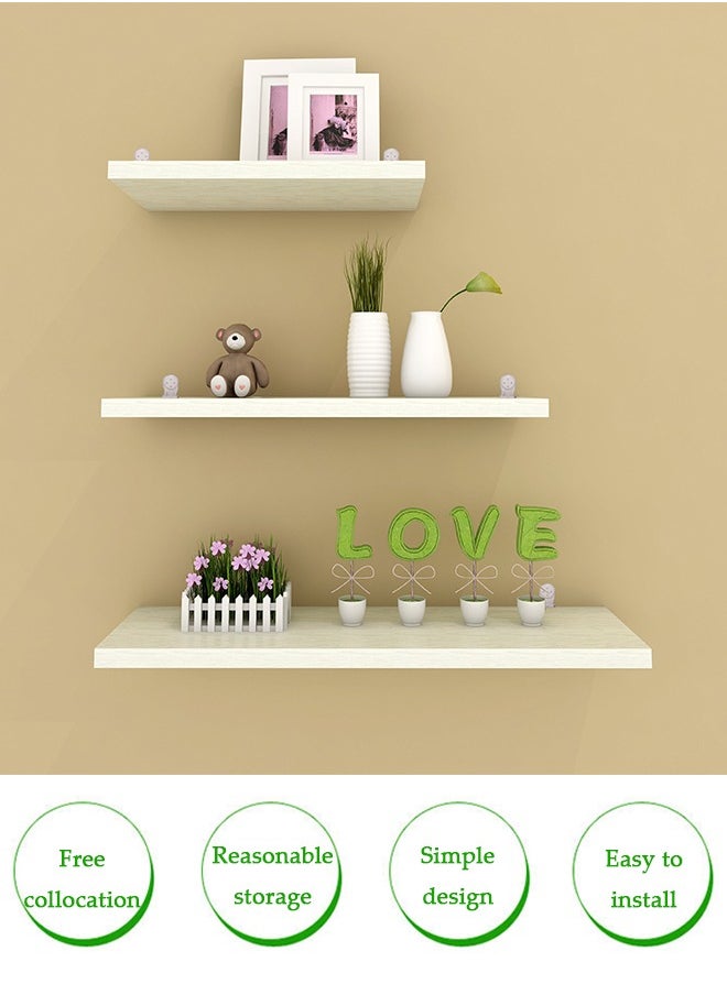DUNISO 3 Pieces of Wall mounted floating shelves, storage rack, display rack, no need for drilling, suitable for bedrooms, living rooms, bathrooms, kitchens, offices  - Image 3