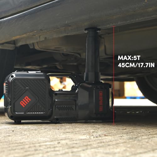 BENYAN Electric Jack BENYAN 5 Ton Car Floor Jack Kit with Inflator Pump | 12V Portable Car Hydraulic Jack with LED Light for SUV MPV Sedan | Lifting Height Range 6 to 17.7 Inch Black - Image 5