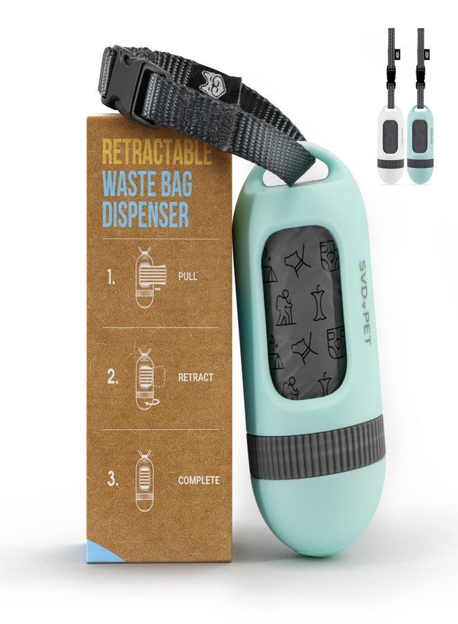 SVD.PET Dog Poop Bag Dispenser, Retractable Waste Bag Fits Any Dog Leash, Leak-proof Waste Bags, Poop Bag Holder, Doggy Walking Accessory (Misty Jade) - Image 1