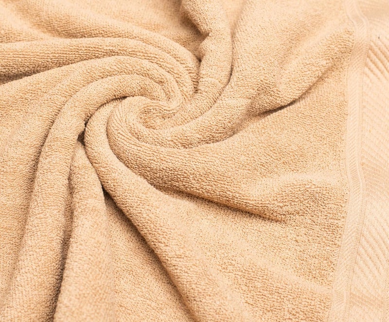 Furnofy 450 GSM Hand Towel Set of 4 Soft Absorbent Quick Dry Towel for Gym Home Kitchen Pool Travel 40x60 CM Grey Beige - Image 3