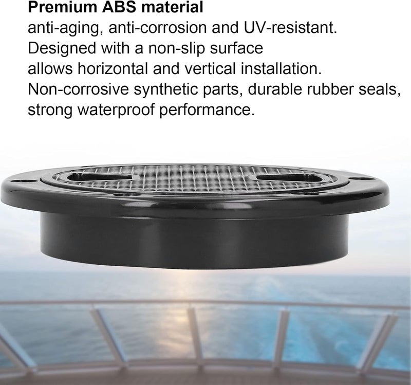 woobles 4in Boat Deck Plate ABS Round Anti‑UV Inspection Hatch Cover Marine Accessory - Image 4