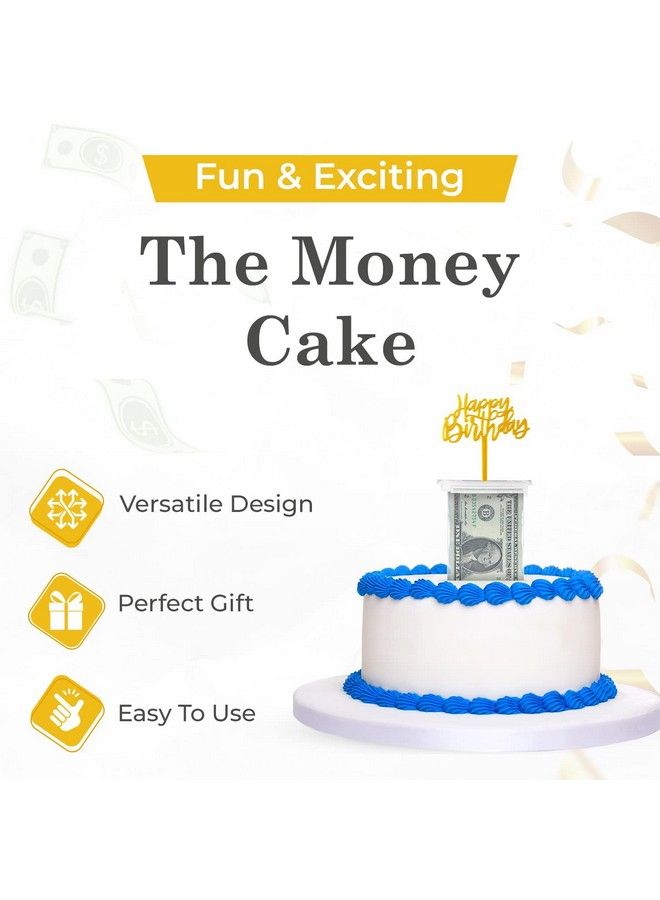 Money Cake Pull Out Kit Includes 1 Money Box 2 Plastic Roll 40 Transparent Bag Connected Pocket Each, And 2 Surprise Cake Toppers For Birthday And Graduation Parties  - Image 4