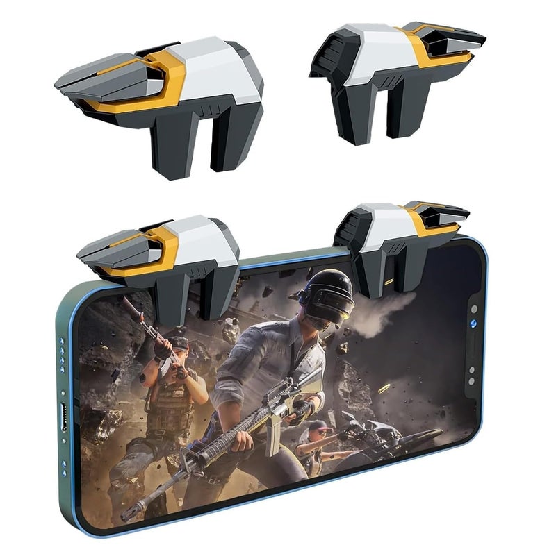 Cubonic زناد ألعاب PUBG بـ 6 أصابع، وحدة تحكم عصا التحكم الحساسة للهدف وإطلاق النار للهواتف الذكية | أصفر - Image 1