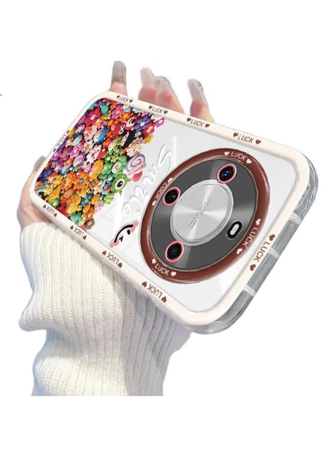 Inkaida Yingkaida, Suitable For Huawei Enjoy 70X Phone Case, Enjoy 70X Protective Cover, Full Protection, Shockproof, Anti-Fingerprint, Creative High-End Protective Case For Men And Women, Puff Case, Colorful Figurine + Lanyard - Image 1
