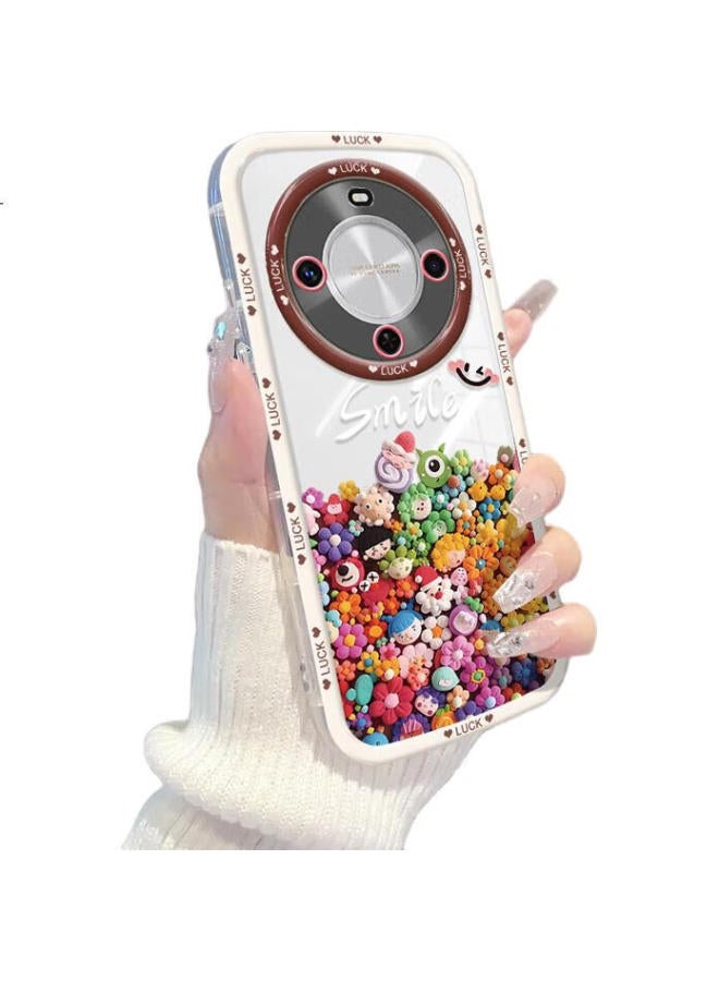Inkaida Yingkaida, Suitable For Huawei Enjoy 70X Phone Case, Enjoy 70X Protective Cover, Full Protection, Shockproof, Anti-Fingerprint, Creative High-End Protective Case For Men And Women, Puff Case, Colorful Figurine + Lanyard - Image 3