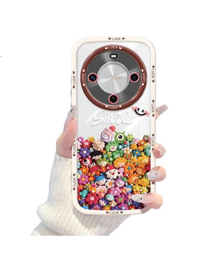 Inkaida Yingkaida, Suitable For Huawei Enjoy 70X Phone Case, Enjoy 70X Protective Cover, Full Protection, Shockproof, Anti-Fingerprint, Creative High-End Protective Case For Men And Women, Puff Case, Colorful Figurine + Lanyard - Image 2