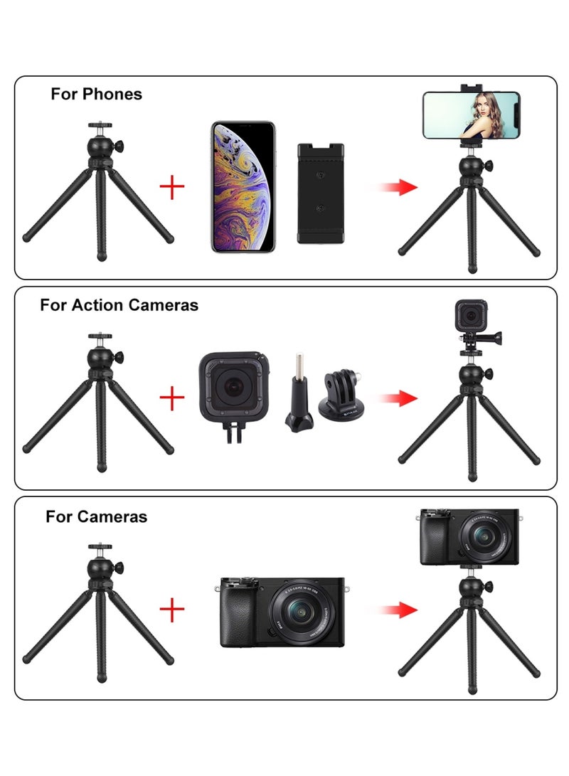 PULUZ Mini Octopus IPhone Holder Stand Tripod Holder Phone Mount for Sony  SLR Cameras, GoPro Hero 11/10/9, Iphone 15/14/13/12Cellphone Galaxy S22 S21 A52 A32, etc Black  - Image 5