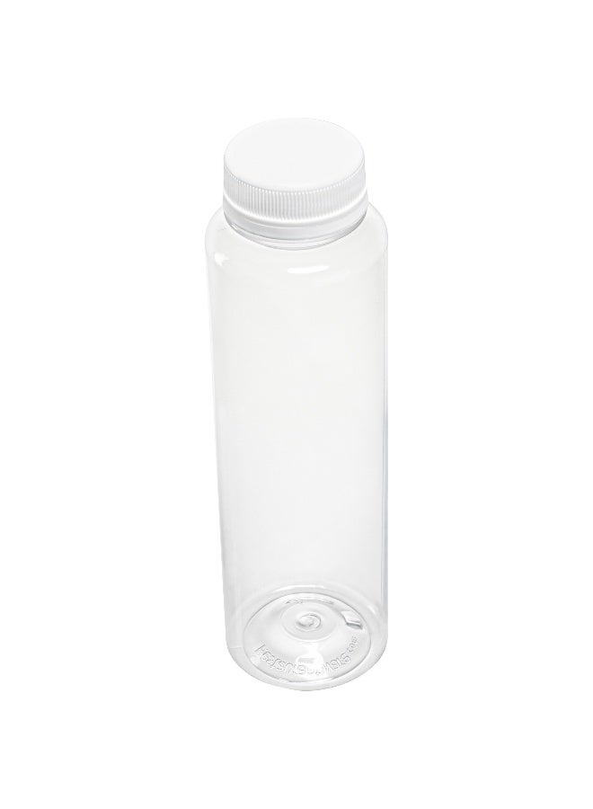 Restaurantware 12 Ounce Juice Bottles, 100 Empty Plastic Bottles - Recyclable, With Safety Cap, Clear Plastic Juice Containers For Juicing, For Milk, Tea, And Other Beverages  - Image 1