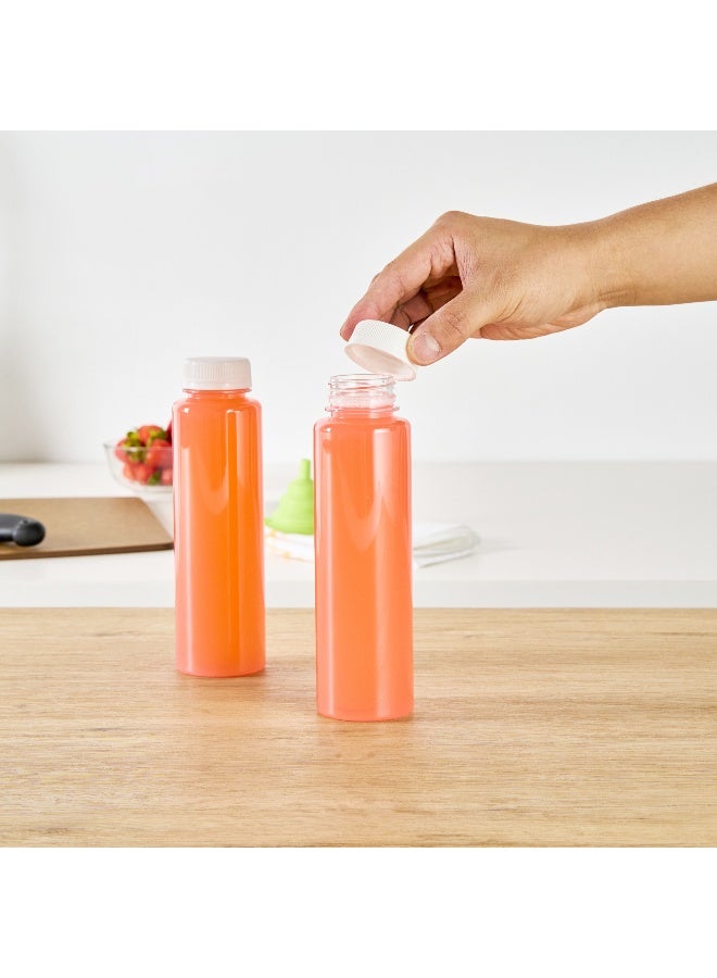Restaurantware 12 Ounce Juice Bottles, 100 Empty Plastic Bottles - Recyclable, With Safety Cap, Clear Plastic Juice Containers For Juicing, For Milk, Tea, And Other Beverages  - Image 5