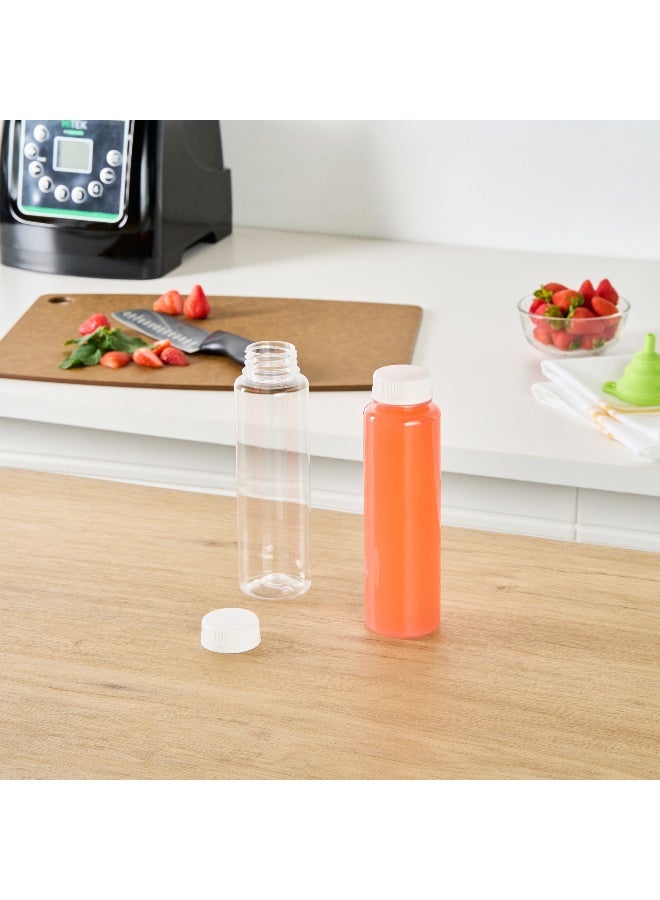 Restaurantware 12 Ounce Juice Bottles, 100 Empty Plastic Bottles - Recyclable, With Safety Cap, Clear Plastic Juice Containers For Juicing, For Milk, Tea, And Other Beverages  - Image 3