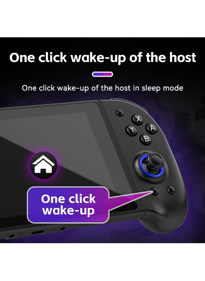 ماركة غير محددة وحدة تحكم Switch Joy-Con JOY-04: برمجة ماكرو، جيروسكوب، اهتزاز مزدوج، وضع توربو، وتصميم مريح (أسود)  - Image 2