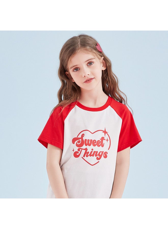 DEESHA 【بلوك اللون راجلان كم تي】فتيات وفتيان كبير قميص قصير الأكماع للصيف/الخريف - Image 3