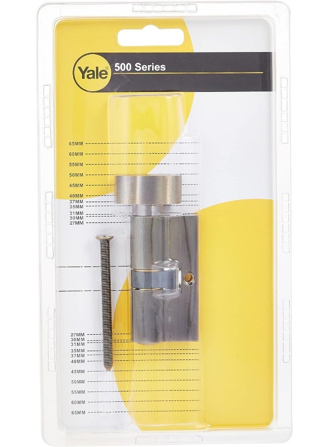 Yale 500 Series Double Euro Profile Cylinder 30+30 Key+Coin Turn Bathroom Cylinder  - Image 1