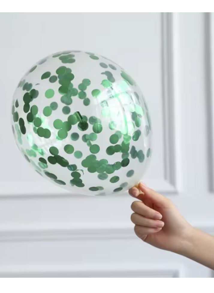 null - 50 Confetti Balloons Are Clear Balloons With Green Confetti Inside / For holidays, parties and graduation parties and Birthday / Confetti Balloons are available in all popular colors - Image 1