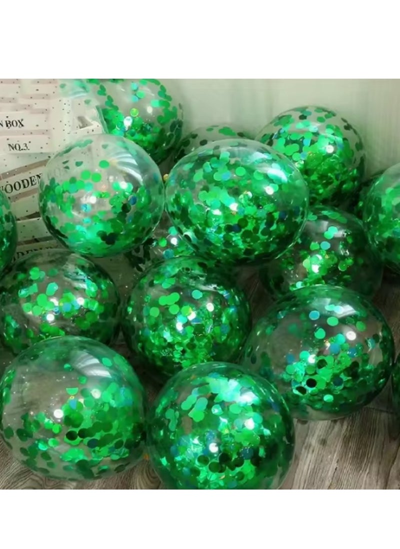 null - 50 Confetti Balloons Are Clear Balloons With Green Confetti Inside / For holidays, parties and graduation parties and Birthday / Confetti Balloons are available in all popular colors - Image 1