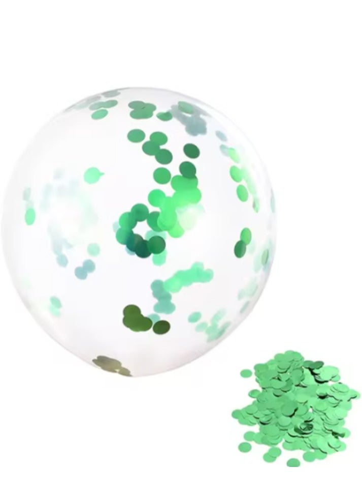null - 50 Confetti Balloons Are Clear Balloons With Green Confetti Inside / For holidays, parties and graduation parties and Birthday / Confetti Balloons are available in all popular colors - Image 1