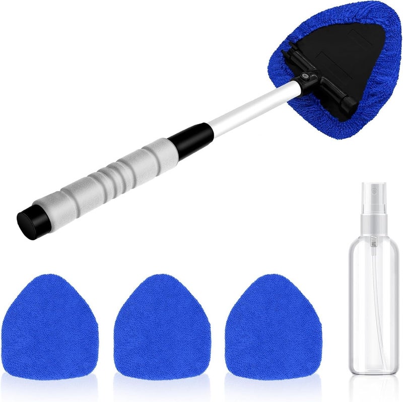 ZKFSIE 5 Pcs Windscreen Cleaner Tool with 3 Reusable Microfiber Pads and Spray Bottle - Image 1