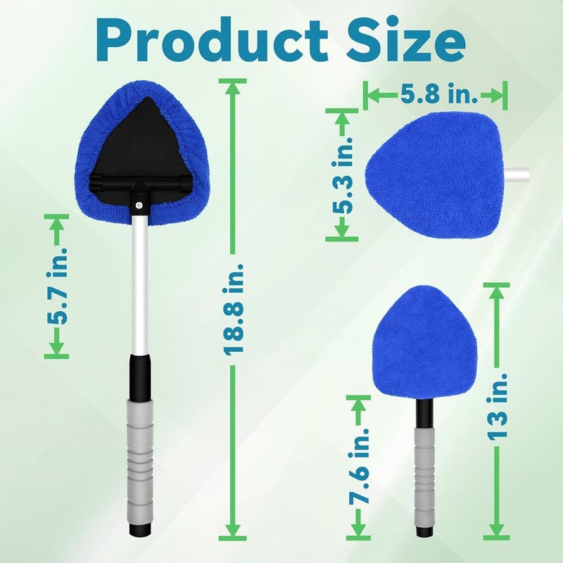 ZKFSIE 5 Pcs Windscreen Cleaner Tool with 3 Reusable Microfiber Pads and Spray Bottle - Image 2