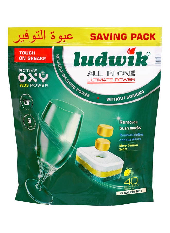 ludwik All In One Dishwasher Tablets Lemon 40 Pcs  - Image 1