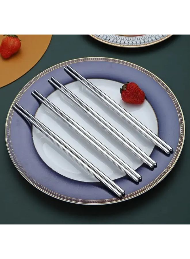 1 Pair Of 304 Stainless Steel Chopsticks Dishwasher Safe Reusable Non Slip Gift Set - Image 2