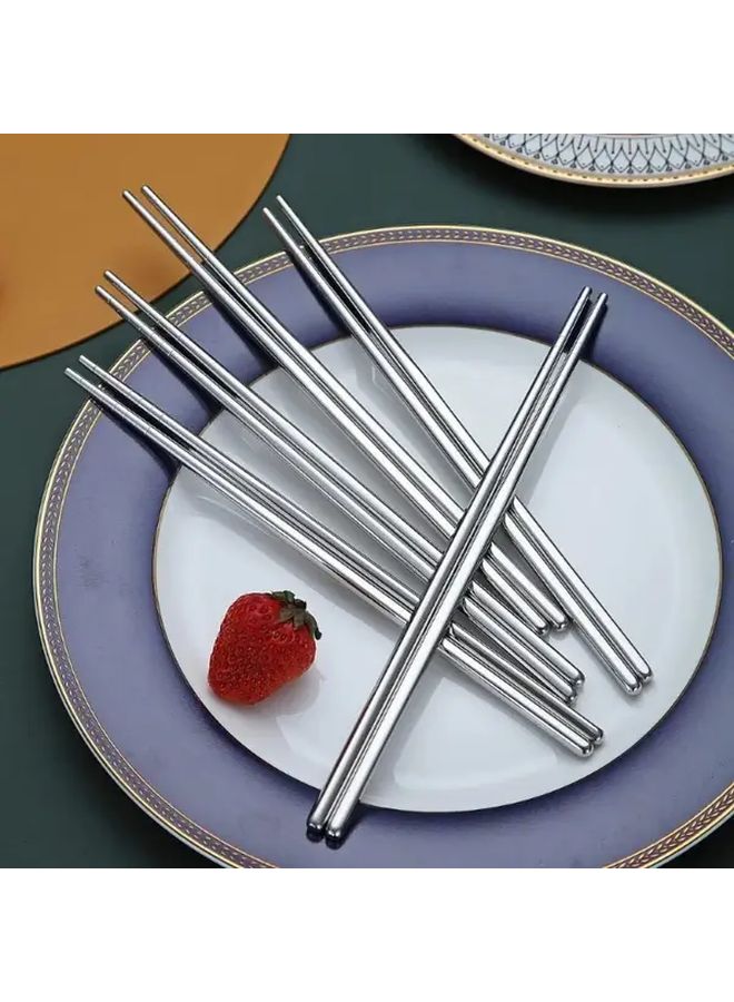 1 Pair Of 304 Stainless Steel Chopsticks Dishwasher Safe Reusable Non Slip Gift Set - Image 4