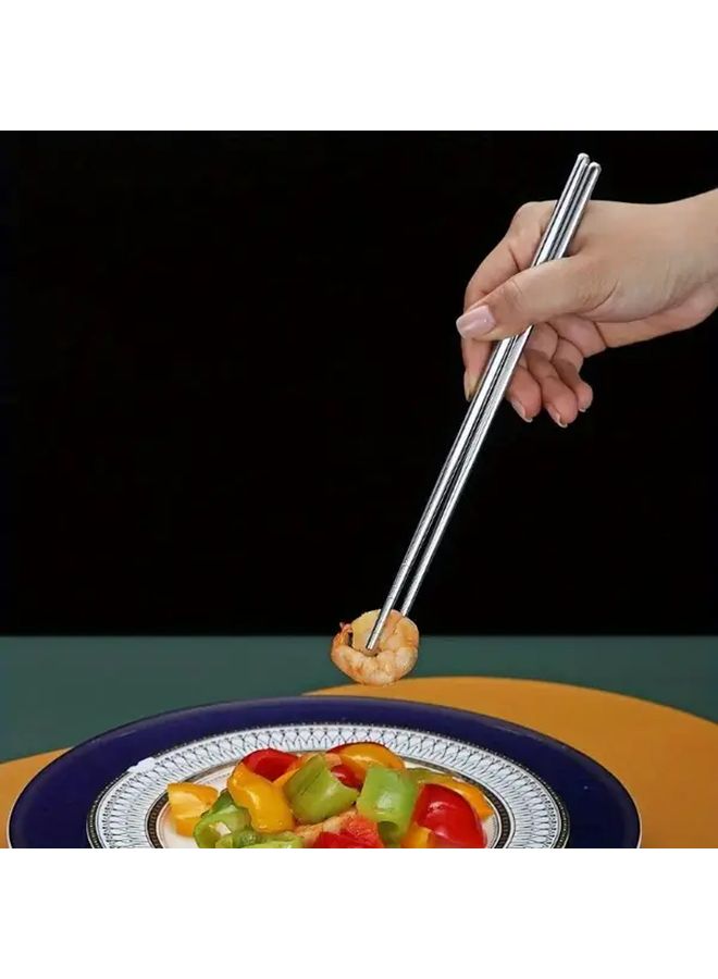 1 Pair Of 304 Stainless Steel Chopsticks Dishwasher Safe Reusable Non Slip Gift Set - Image 5