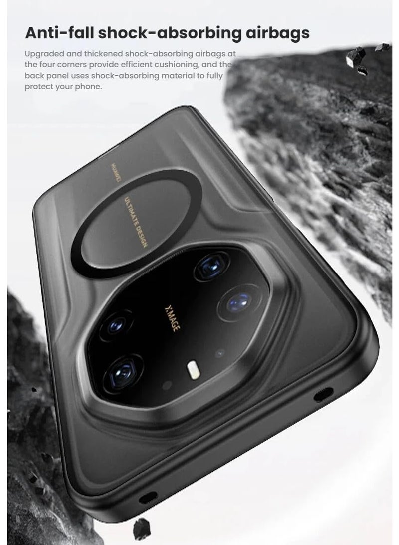 Magnetic Case for Huawei Mate 80 RS Ultimate 5G 【Support Wireless Charging】 Translucent Frosted Matte Case Anti-Fingerprint Airbag Protection PC+TPU Shockproof Cover - Image 2