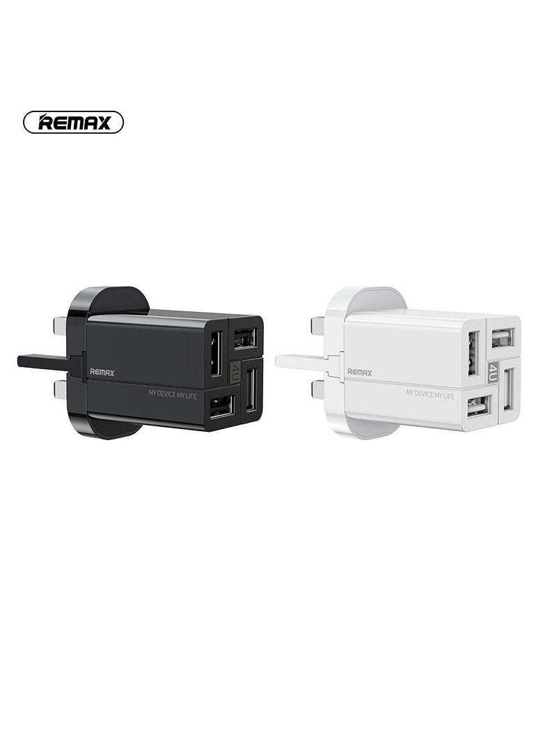 REMAX PD QC 3.4 USB A Fast Charger Adapter, 4 Port USB A Compatible with Samsung Galaxy S23/S22, Iphone 15/14/13 Pro Max, MacBook, Ipad, Laptop, OnePlus, etc. (Black) - Image 2