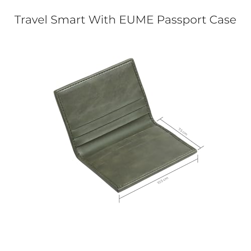 Eume Crest Card Holder for Men & Women, Charcoal Green | Slim Bifold Premium Vegan Leather | 6 Card Slots | Slim & Durable Design | Card Holder Wallet for Credit, Debit, & Id Cards - Image 3