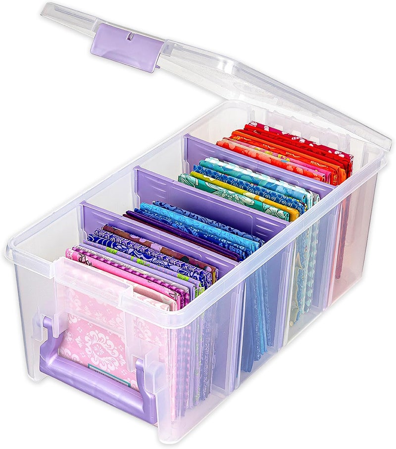 ArtBin Semi Satchel Portable Craft Organizer with 3 Dividers - Clear Plastic Storage Case for Art & Craft Supplies - Image 1