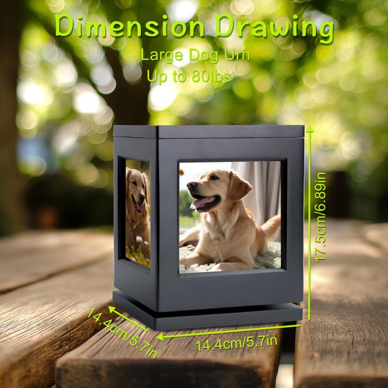 DiDiBirDi Personalized Dog Urn for Ashes, Black Wooden Memorial Keepsake for Cat, Large Funeral Cremation Pet Owner Souvenir with Claw Print and Velvet Storage Bag(75lbs) - Image 2