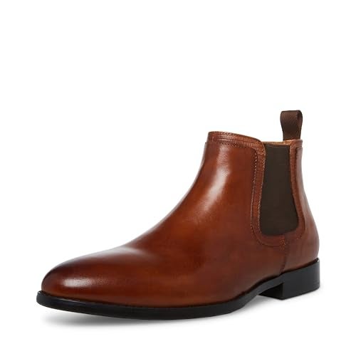 STEVE MADDEN حذاء تشيلسي دوك للرجال من ستيف مادن، جلد كوجناك، 11.5 - Image 3