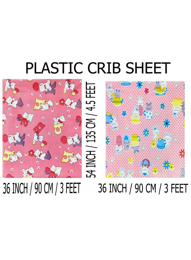 Ecosoft Plastic Sheetpvc Sheet For Kidsrubber Sheet For Babiesbed Wetting Protector(90 X 135 Cm) (Alphabet Pink & Rabbit Pink)  - Image 3