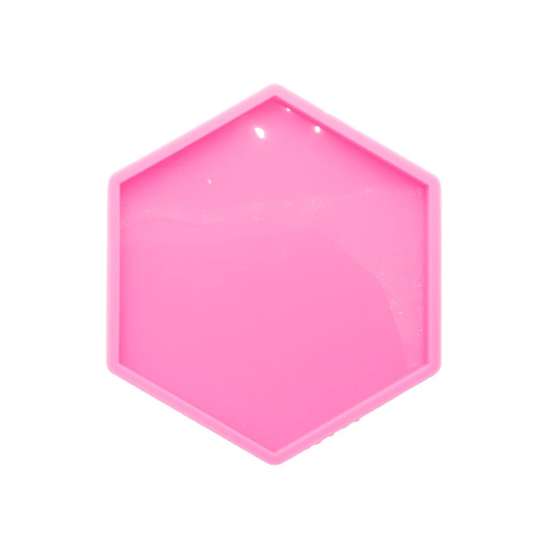 Shiny Glossy 47 inch Hexagon Geode Coaster Agate Silicone Mold DIY Polymer Clay Epoxy Resin Mould Decoration Craft Resin Casting Molds Cup Mats Bowl Mat