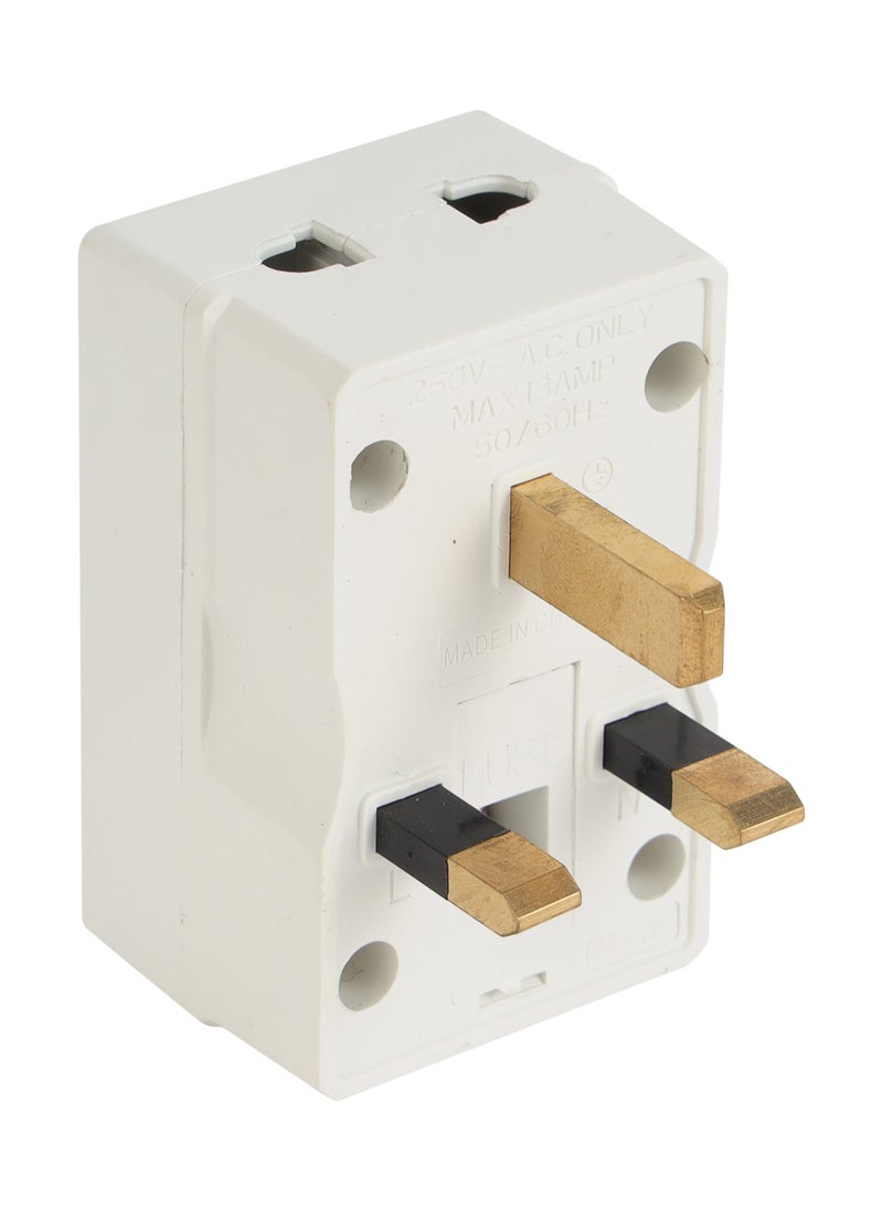 Olsenmark - Olsenmark 3 Way Universal Adaptor- OMES1895, Square Pin, Global Compatibility, Three Ports, Compact and Portable Design - Image 1