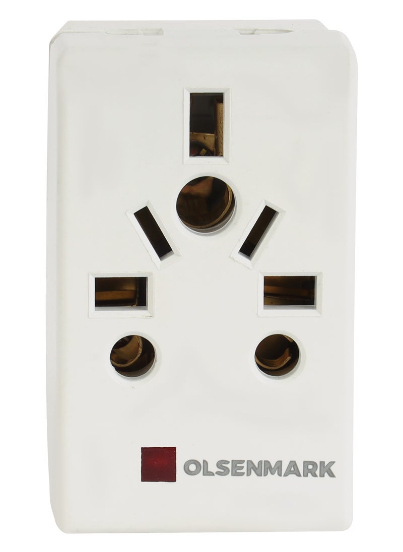 Olsenmark - Olsenmark 3 Way Universal Adaptor- OMES1895, Square Pin, Global Compatibility, Three Ports, Compact and Portable Design - Image 1